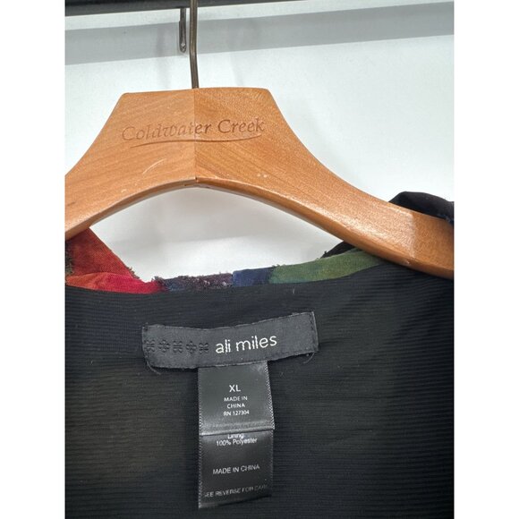 Ali Miles Multicolor Cowl Neck Long Sleeve Tunic Top size XL womens - Picture 2 of 4